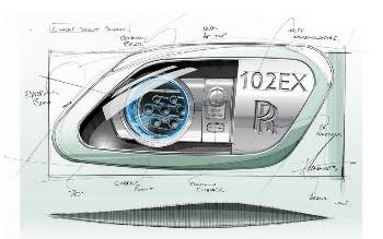 Портът за зареждане на електрическия Rolls-Royce Phantom 102EX